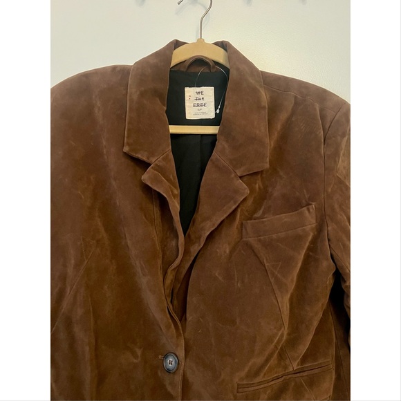 We The Free Paper Cut Faux Suede Blazer | Brown Bear - Picture 2 of 9